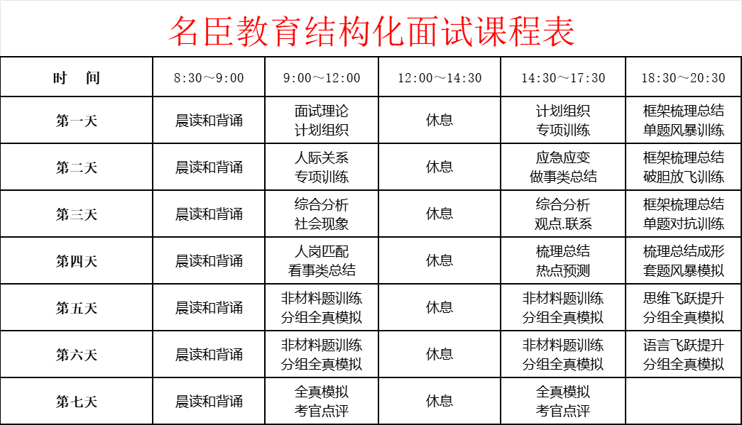 省考面试补录课表安排.png